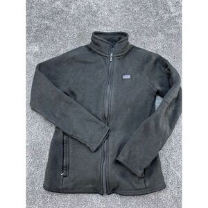 Patagonia Womens Black Full-Zip Polyester Fleece Jacket Size S